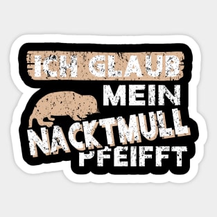 Nacktmull Liebhaber Nager Tier Retro Vintage Sticker